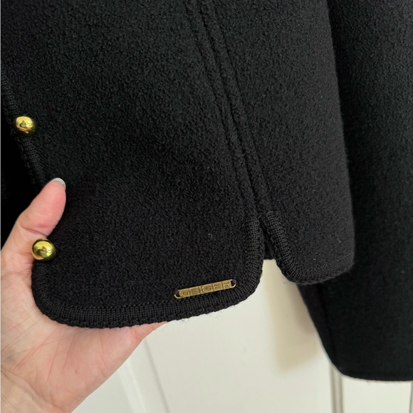 Vintage Geiger Black Wool Cardigan 42 - Picture 3 of 5